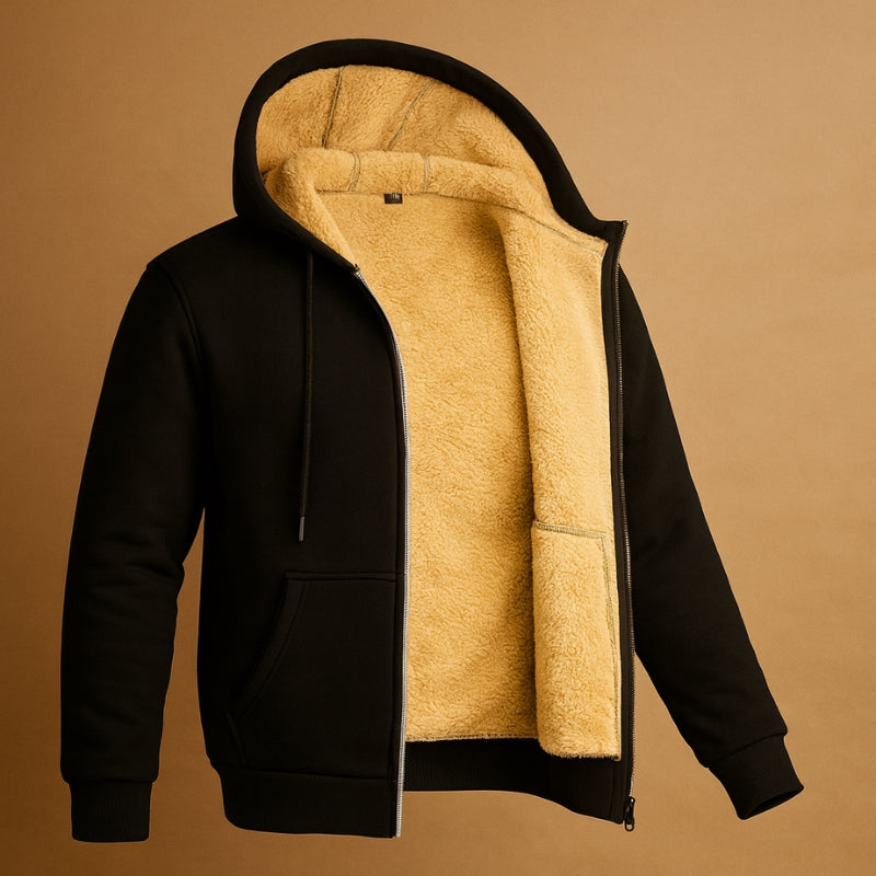 George - Lange Mouw Hoodie met Verstelbare Kap en Rits Sluiting
