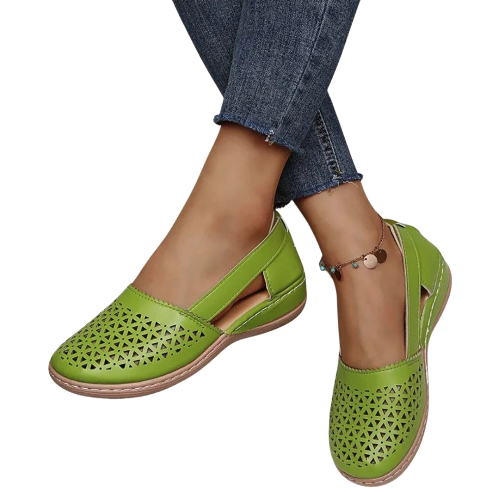 Kylie - Wedge Schoenen met Cut Out Ontwerp en Ronde Teen
