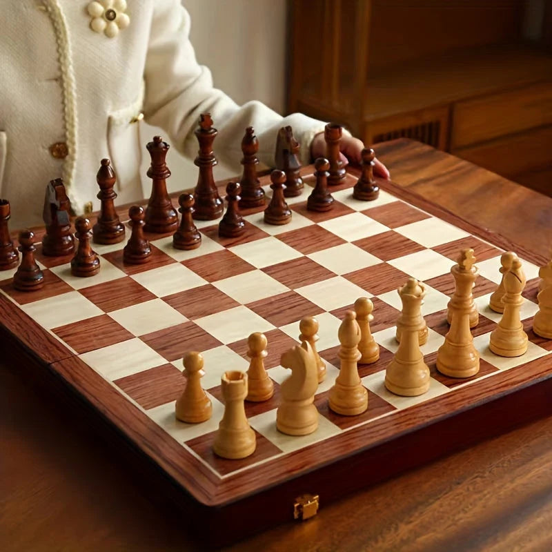 GameMaster – Premium Houten Schaakset met Extra Dames