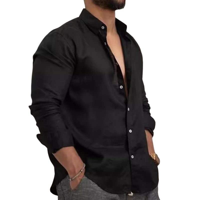 Lucas – Slim Fit Overhemd voor Heren met Lange Mouwen, Reverskraag en Knopen