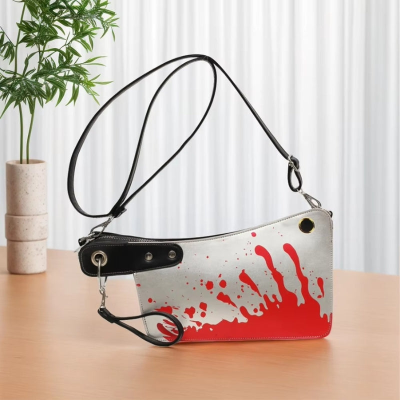 Aurelia – Halloween schoudertas met spetterdesign en verstelbare band