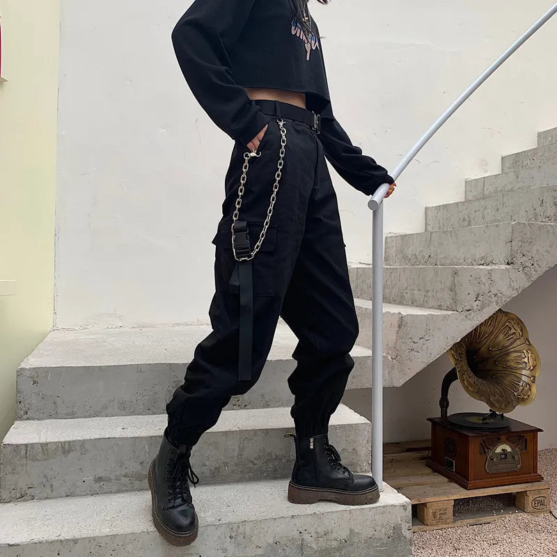 Josie – Lange broek met hoge taille en zakken