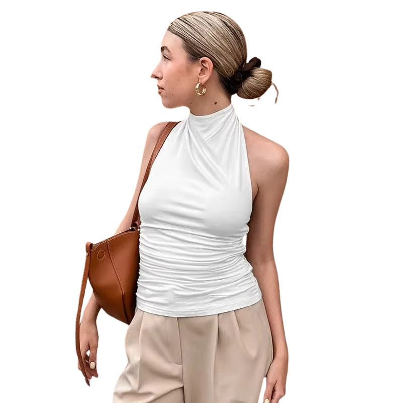 Grace – Modern mouwloos topje met open rugontwerp