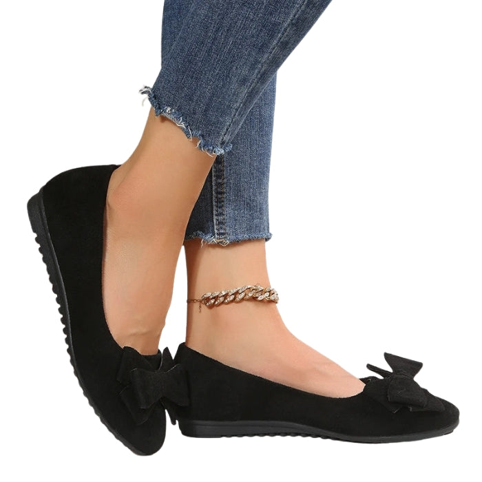 Hannah - Moderne Flats met Ronde Teen en Strikdetail