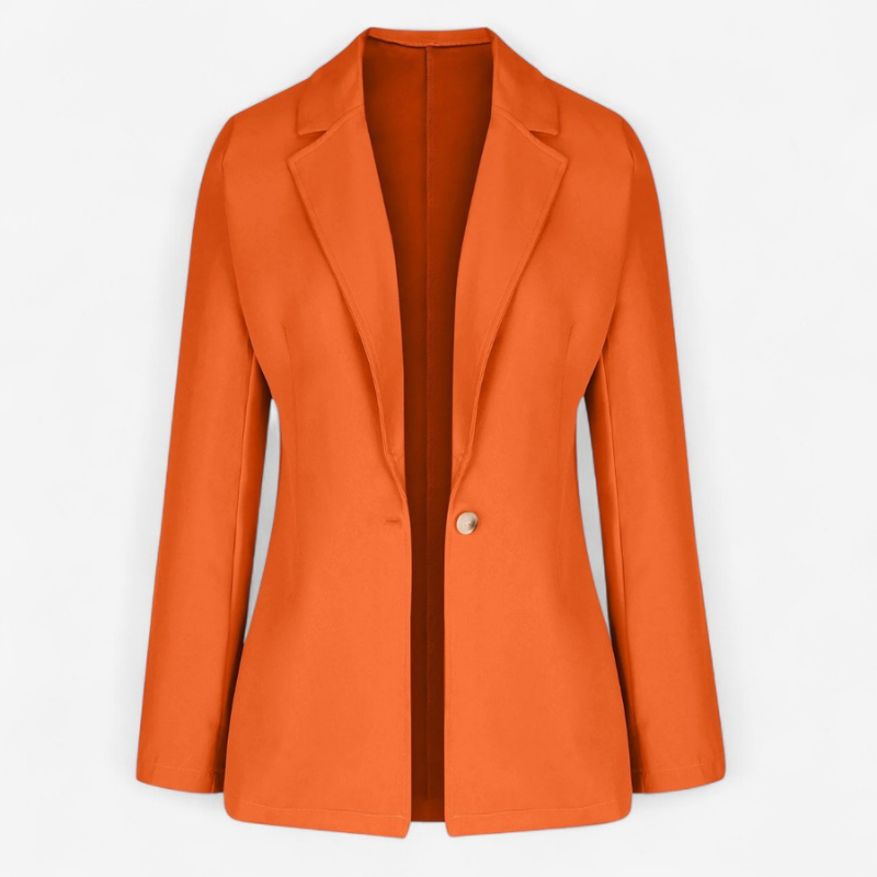 Anna – Enkellang Blazer met Reverskraag en Knoopsluiting