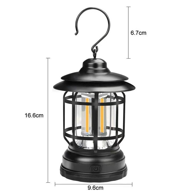 TimberGlow - Vintage-geïnspireerde draagbare kampeerlamp met warme sfeerverlichting