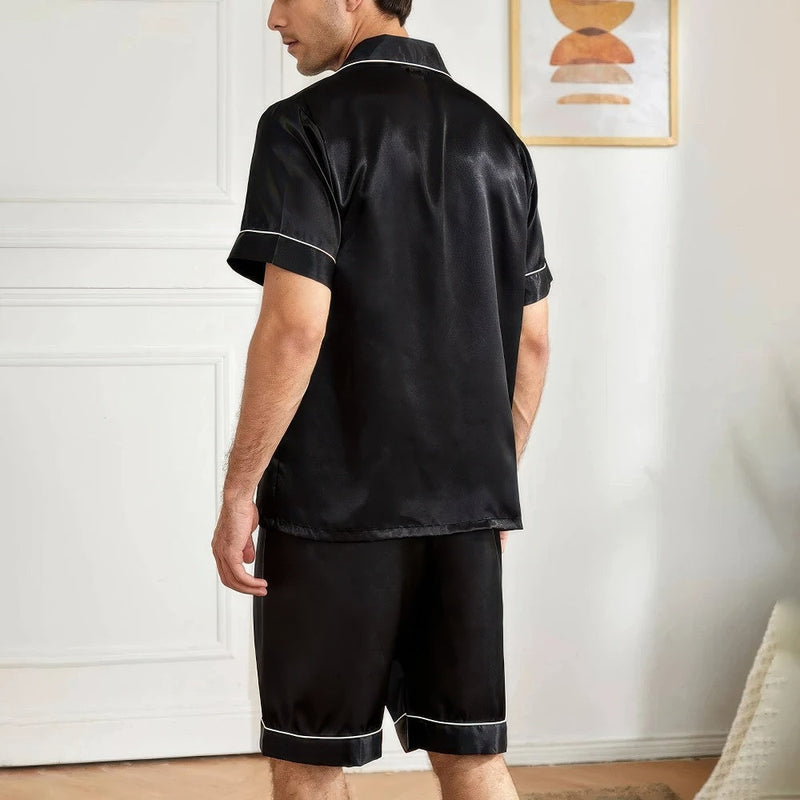 Noah – Klassieke pajama set met overhemd met knopen en korte
