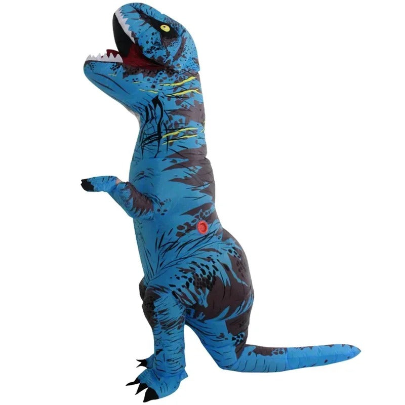 DinoFun – Opblaasbaar T Rex kostuum met riem en hilarisch oversized ontwerp