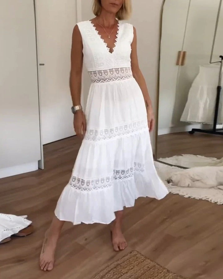 EleganteLuxe™️ - Dames Stijlvolle Katoenen Jurk