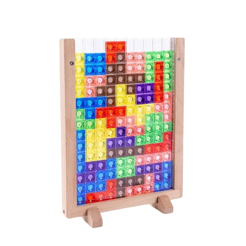 PuzzleMatrix – Puzzelbord met blokken en geometrische in elkaar grijpende stukken