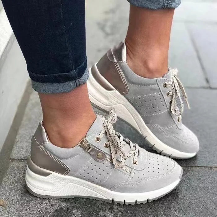 Lena – Trendy antislip sneakers met ademend ontwerp en ritsdetails