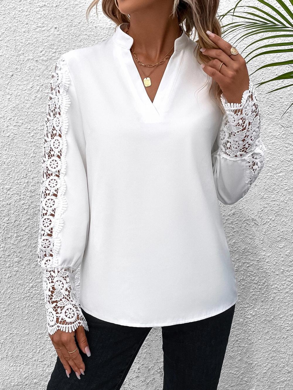 Mia – Stijlvolle blouse met lange mouwen, veelzijdig ontwerp en kant