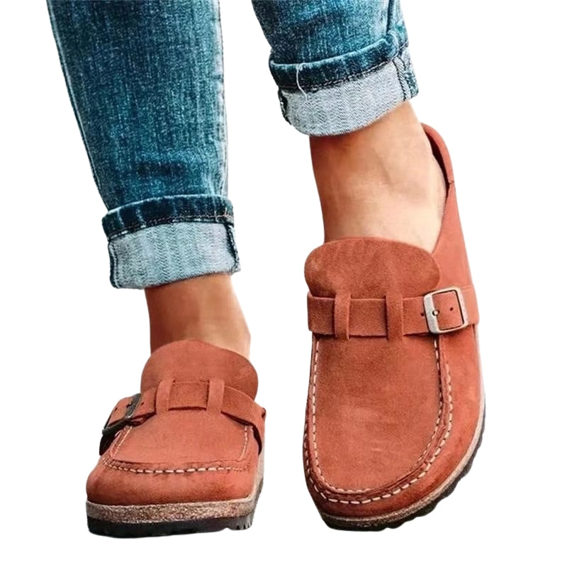 Elena - Trendy Loafers met Rond Teen en Gespdetail