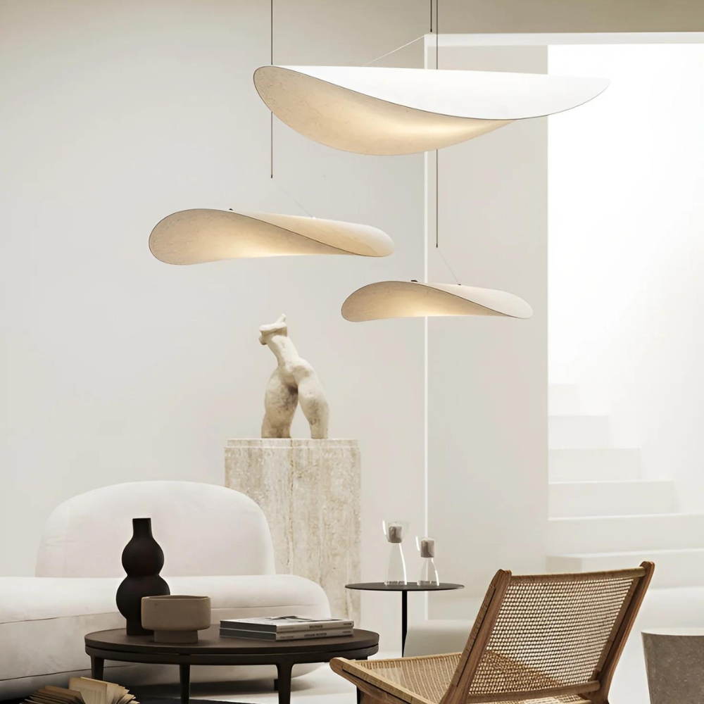 LumiNest – Handgemaakte Japanse Boho Plafondlamp in Zacht Ivoor