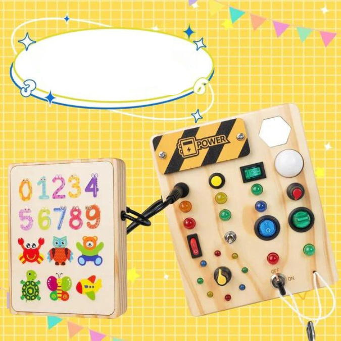 SparkQuest - Montessori Leerplank met 27 LED Lampjes voor Kleuters