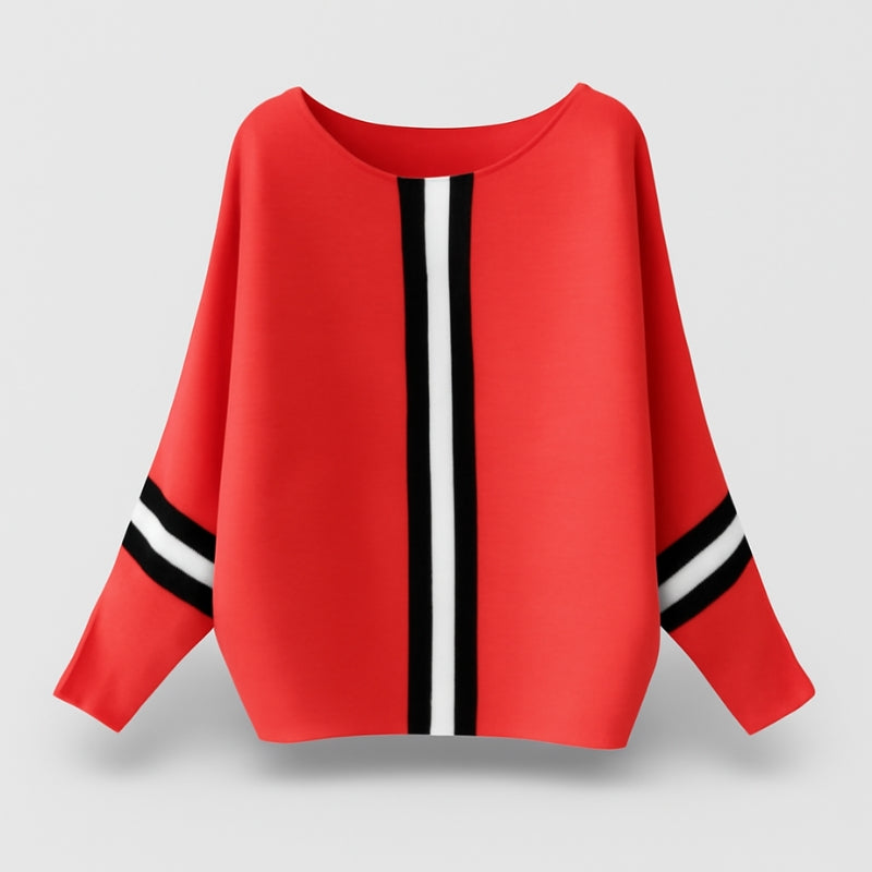 Mary - Lange Mouwen Trui met Ronde Hals en Loose Fit Design