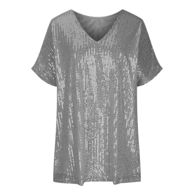 Junia – Modern T shirt met korte mouwen en v hals