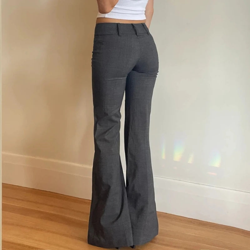 Sophie – Hoge Taille Broek met Wijde Pijpen en Uitlopende Snit