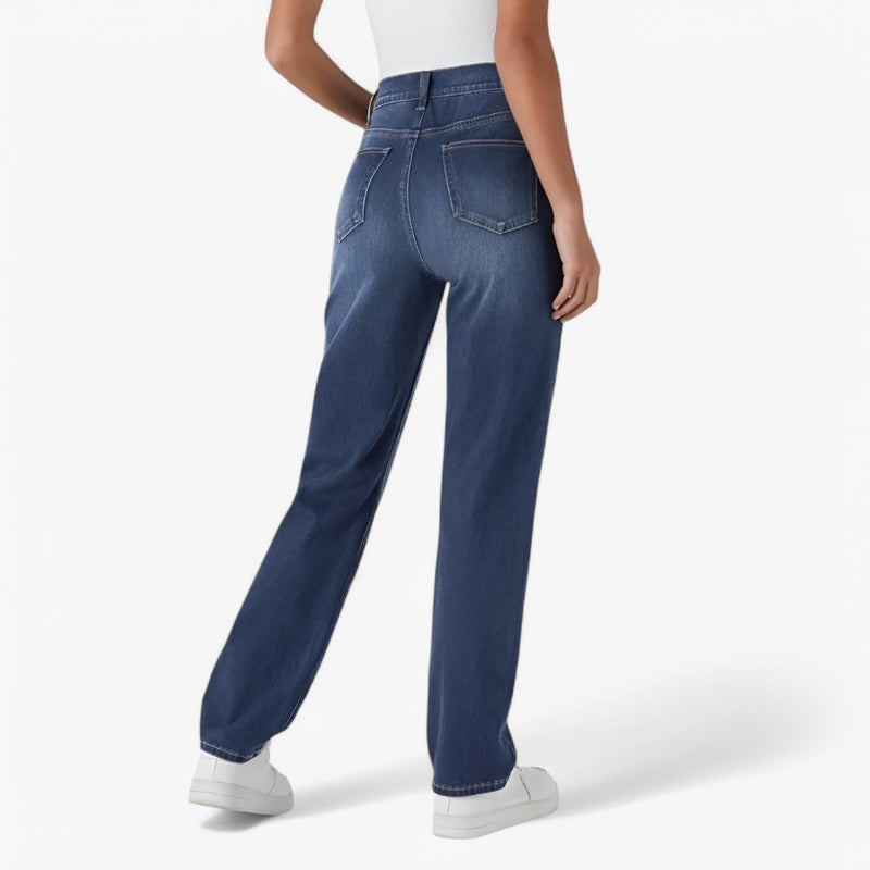 Eva - Elegante broek Met hoge taille en geplooide voorkant