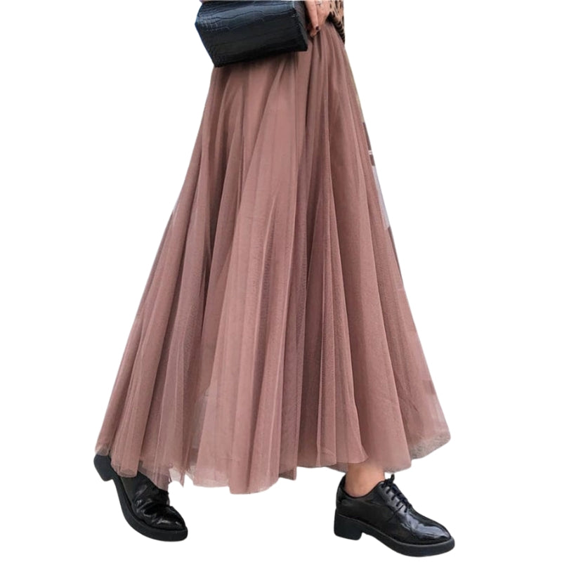 Elara - Mid Calf Rok met Hoge Taille en A Lijn Silhouet