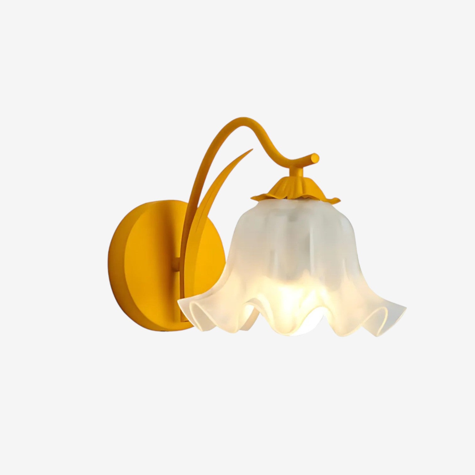 LumiBloom – Bloemvormige Wandlamp met Golvende Glazen Kap