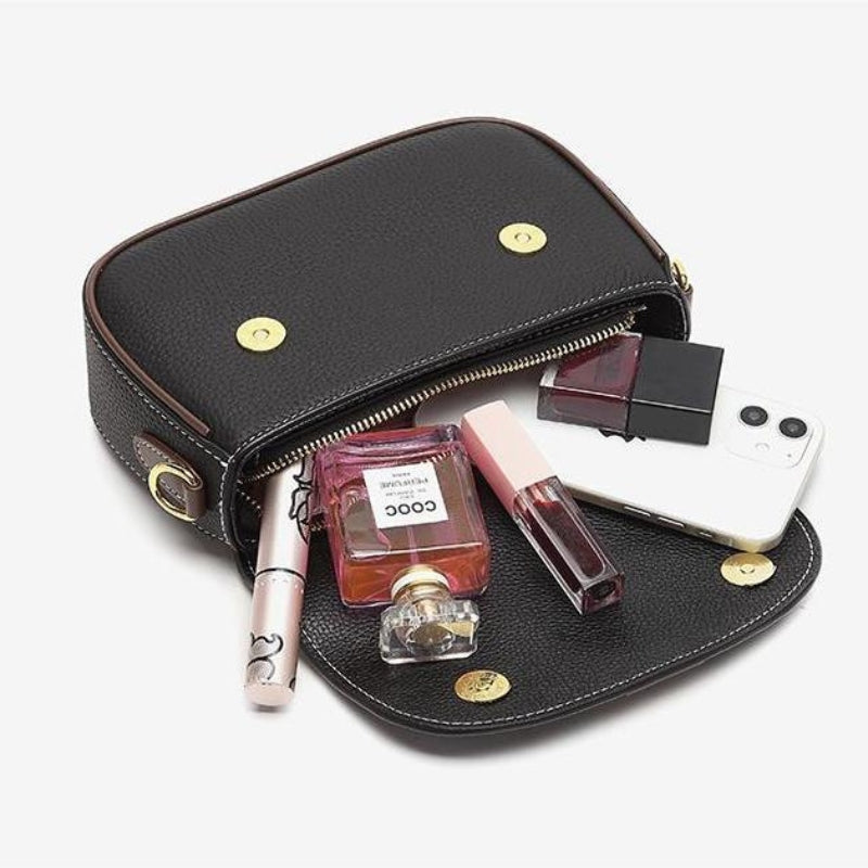 Elena – Elegante gestructureerde schoudertas met magnetische sluiting en veilige zakken