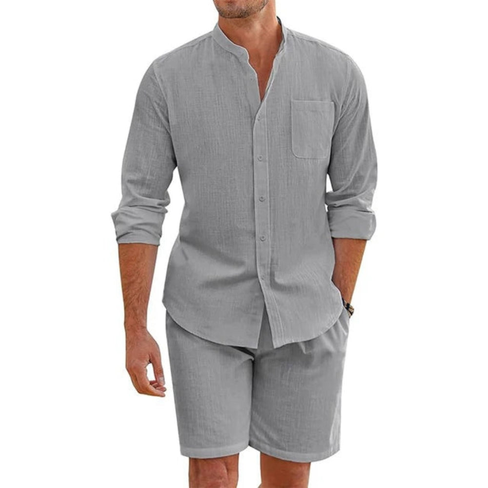 Zayn – Stijlvolle tweedelige set met shirt met lange mouwen en relaxte shorts