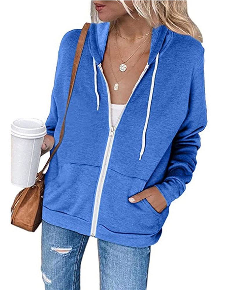 Tereza - Lichtgewicht Hoodie met ritssluiting en capuchon met trekkoord