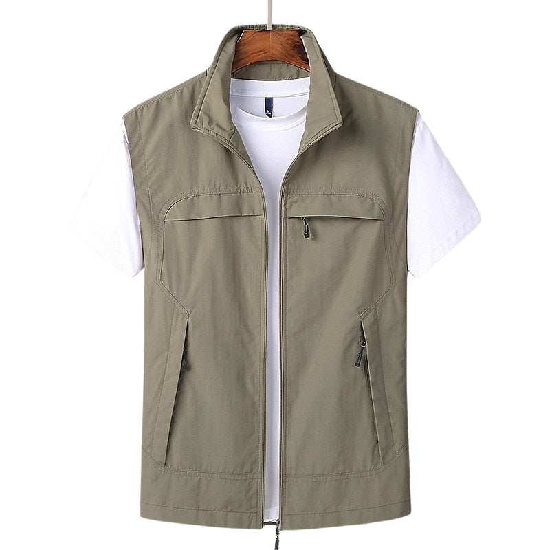 Jackson – Modern Vest met Staande Kraag en Meerdere Zakken