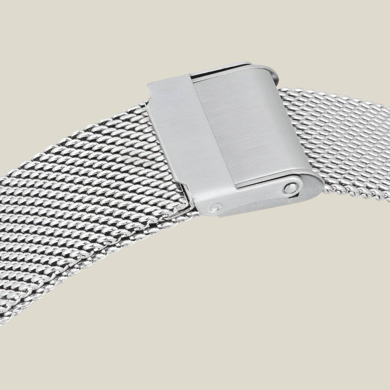 Naomi - Minimalistische vierkante mesh bandjes Horloge met tijdloze elegantie