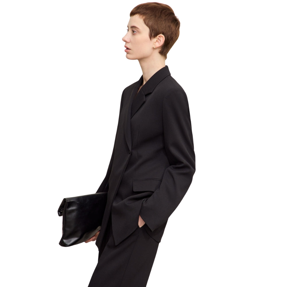 Veronica - Blazer met lange mouwen en één knoop met meerdere zakken