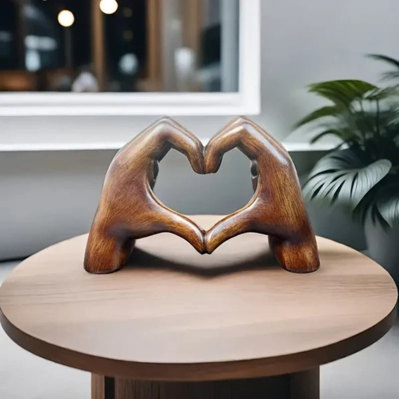 HeartGlow – Hars Hartgebaar Beeld met Houtnerf Afwerking