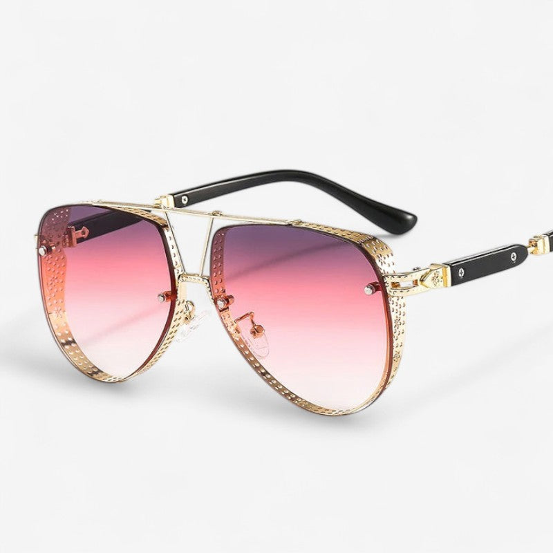 SunGleam – Ovale Zonnebril met Montuur en Gradiëntglazen