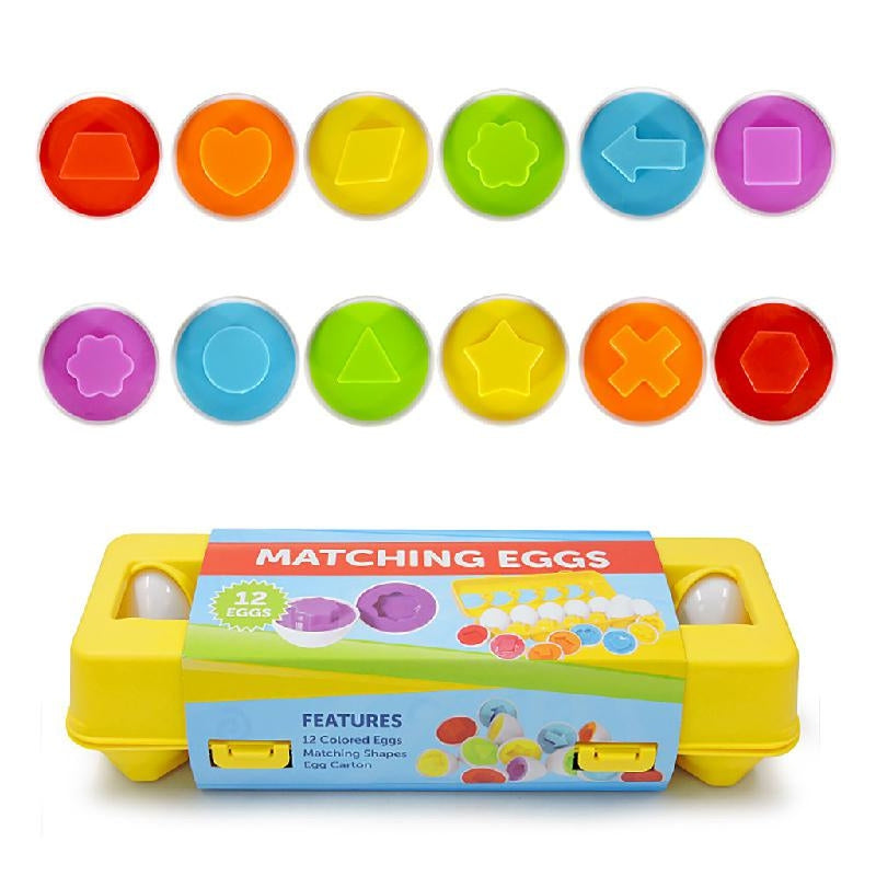 ShapeNest – Eierenpuzzelset voor kinderen met bijpassende vormen en heldere afbeeldingen