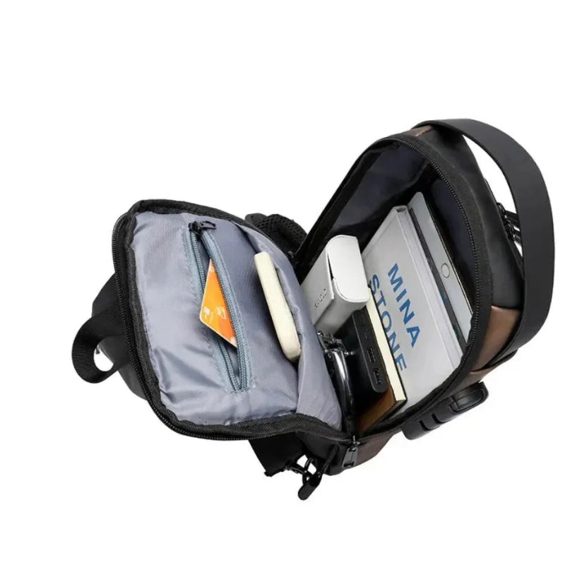 TravelMate – Compacte schoudertas met veilige ritssluiting en verstelbare riem
