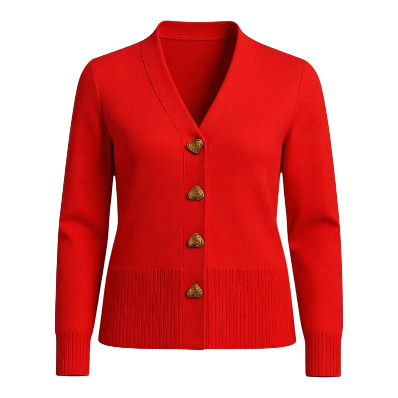 Riley – Cardigan met V hals en decoratieve knoopdetails