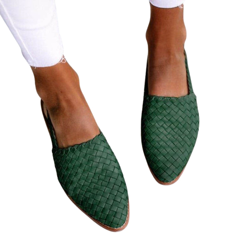 Elena – Slip-On Slingback Schoenen met Geweven Textuurdesign