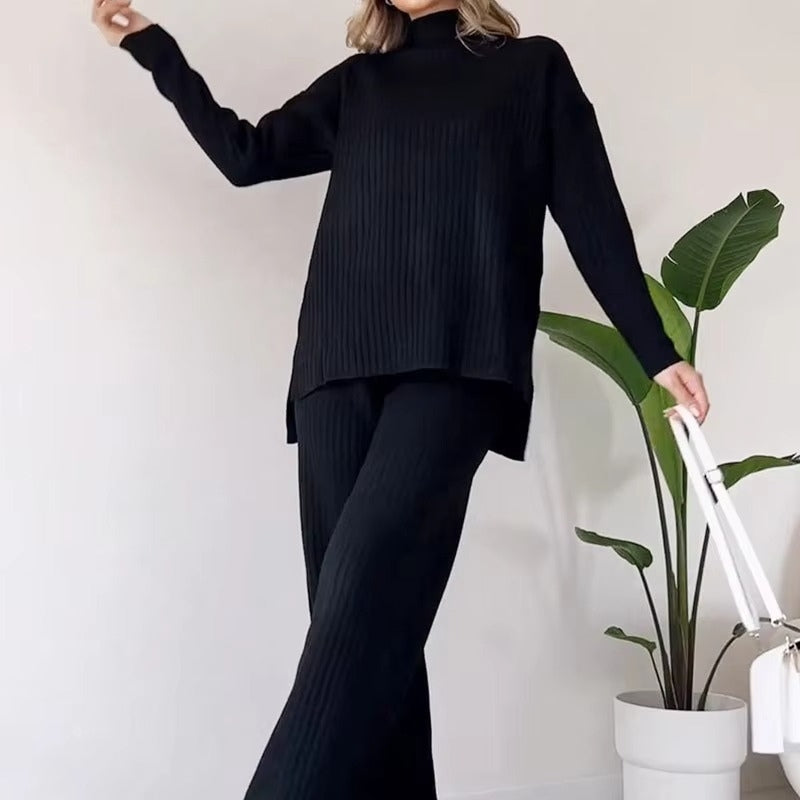 Aria – Tweedelige set met top met lange mouwen en wijdvallende broek