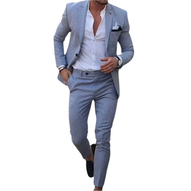 Adrian – Tweedelig Herenpak met Wijde Pijpen en Slim-Fit Blazer