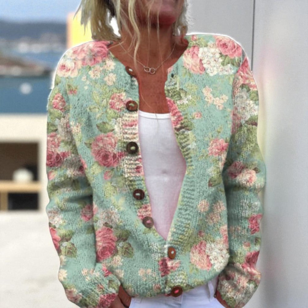 Hannah – Gebloemd Vest met Knopen