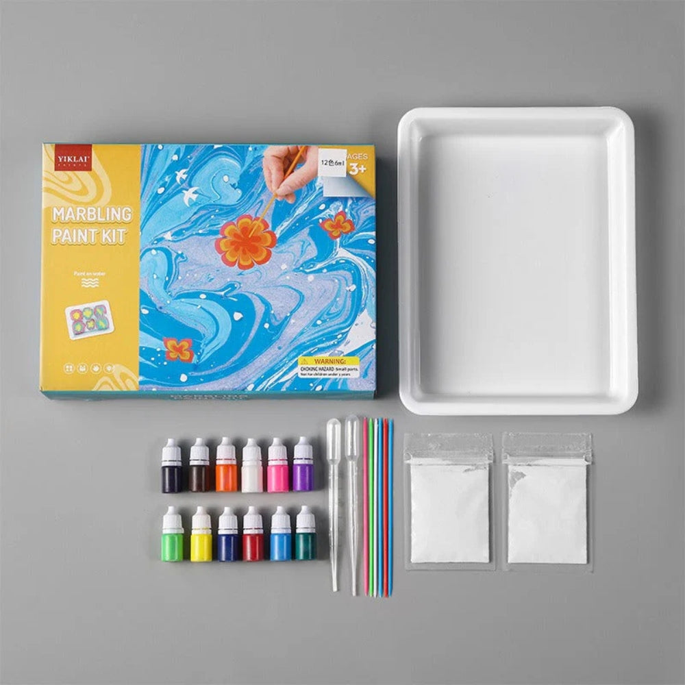 MarbloArt – Watermarblingverfset met wervelgereedschap voor doe-het-zelf kunstplezier