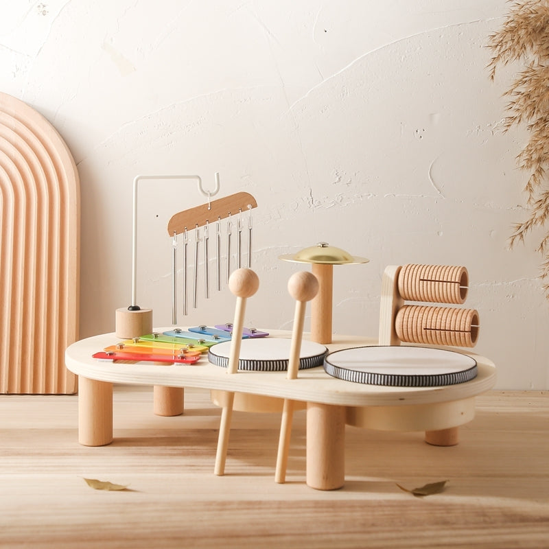 SoundPlay - Peutermuziektafel met xylofoon drums en cimbalen in één speelgoed