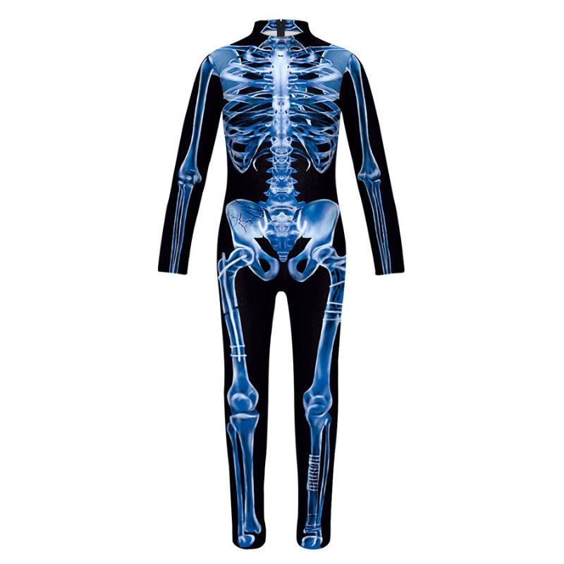 BoneFlex – Skeleton Bodysuit met Röntgenprint en Verborgen Rits