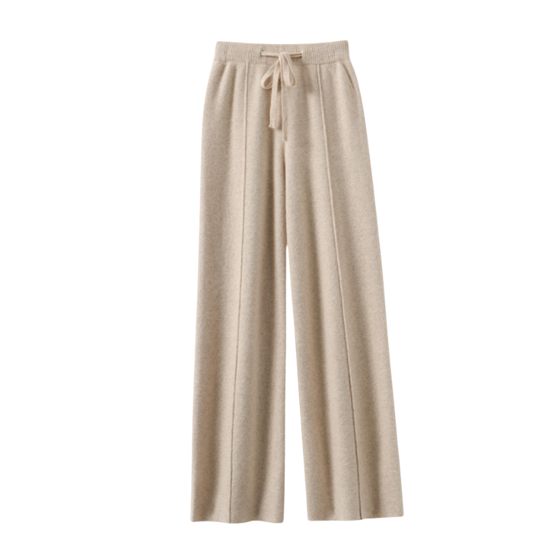 Evelyn – Hoge taille broek met wijde pijpen en losse pasvorm