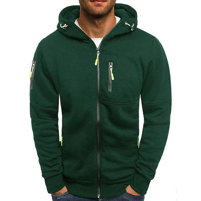 Bastian - Casual Hoodie met lange mouwen rits en zakken