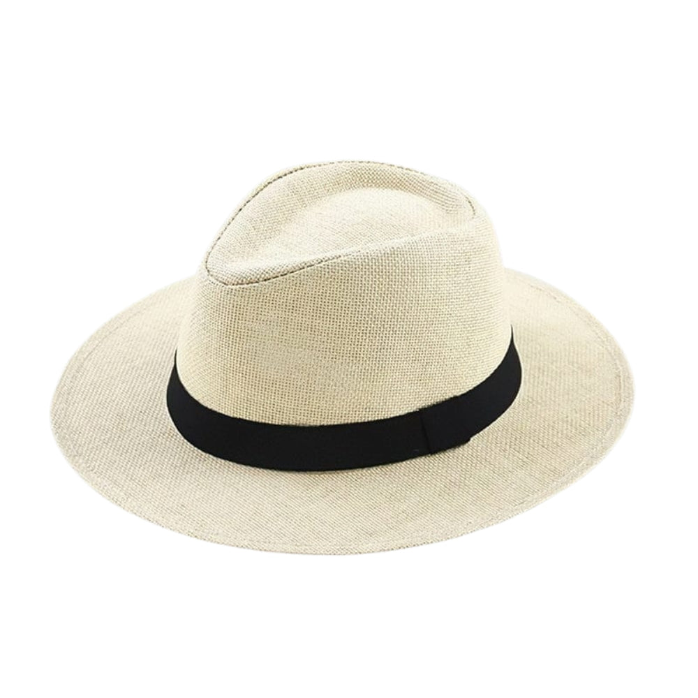 ShadeVibe - Hoed met Brede Rand en Zwarte Lint Accent