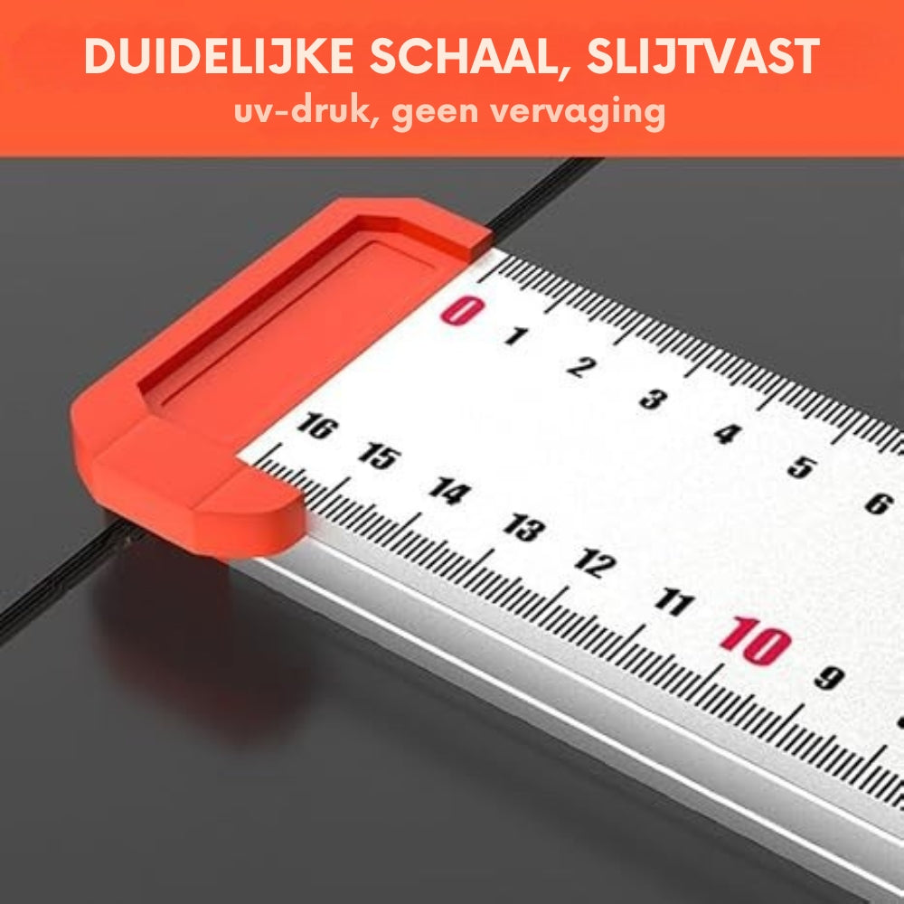 MarkMaster – Precieze lay outtool met verlengde randgeleider voor soepel en nauwkeurig markeren