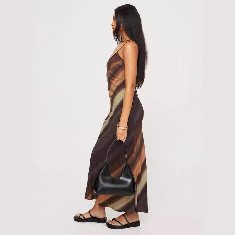 Clara - Maxi Jurk met Gradient Ontwerp en Spaghettibandjes