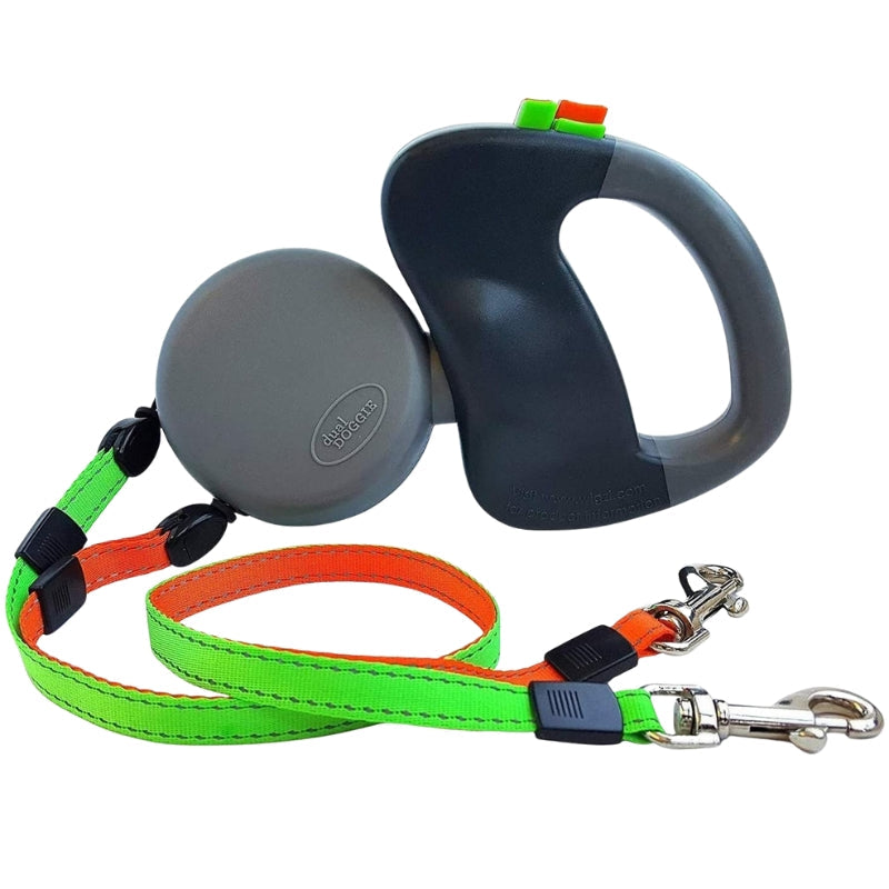 FlexiPaws – Dubbele Uitschuifbare Hondenriem met 360° Draaibare Connector