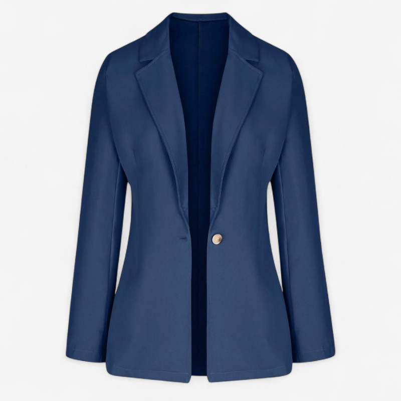 Anna – Enkellang Blazer met Reverskraag en Knoopsluiting